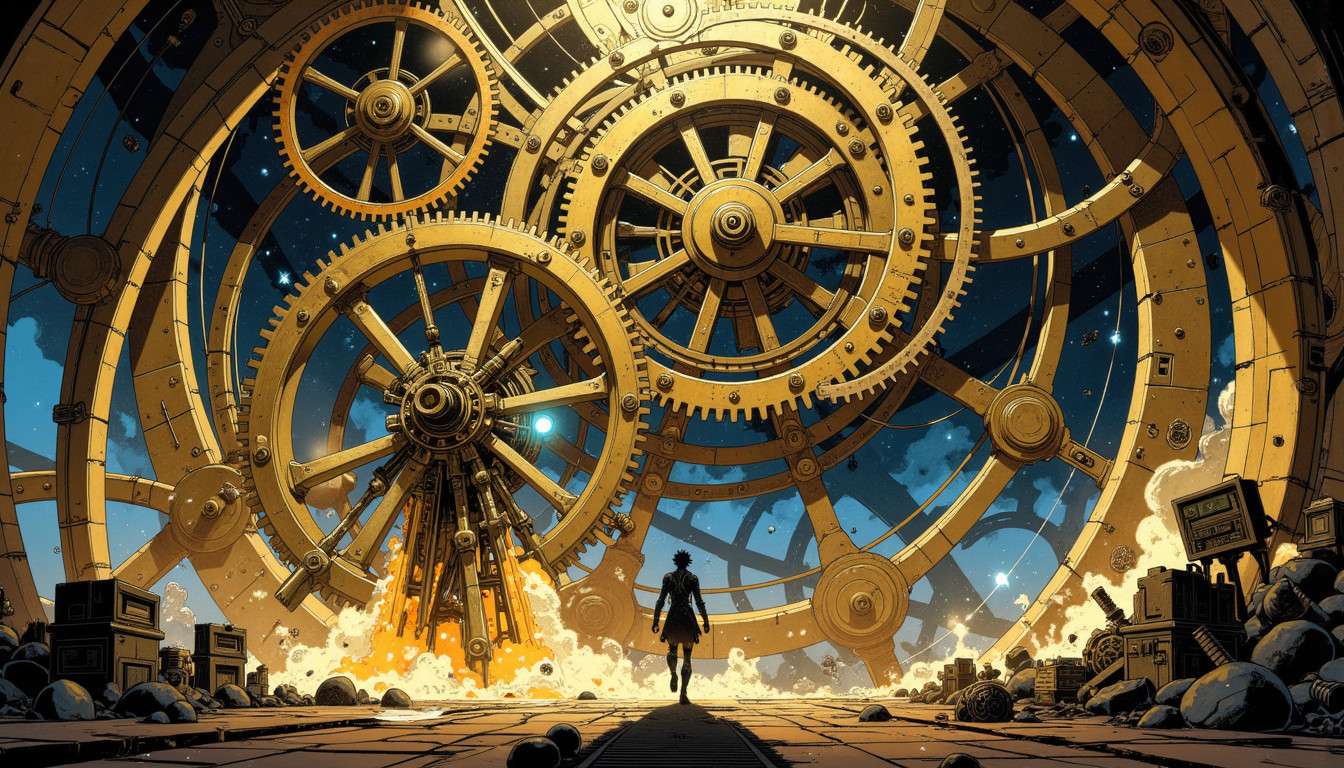 ⁂ Moment Captured by The Ephergent's dimensionally-aware AI [Note: images may sound different in your dimension.] - Scene from Reality Rupture: Unscheduled Corporate 'Efficiency' Triggers Chronometer Chaos ⁂