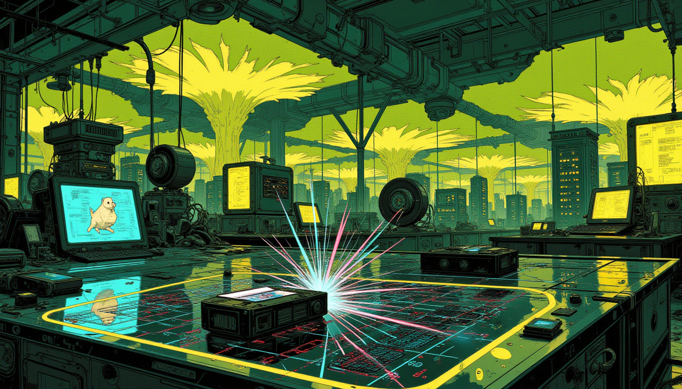 ⁂ Moment Captured by The Ephergent's dimensionally-aware AI [Note: images may sound different in your dimension.] - Scene from Reality Ripple: Hamster Wheels Power Your Consciousness Market ⁂