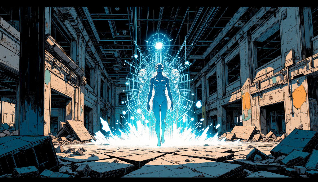 ⁂ Moment Captured by The Ephergent's dimensionally-aware AI [Note: images may sound different in your dimension.] - Scene from Staple Story: Clive's Poetic Warning Uncovers Soul-Snatching Supplements! ⁂