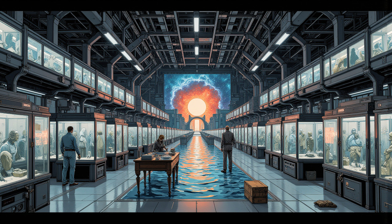 ⁂ Moment Captured by The Ephergent's dimensionally-aware AI [Note: images may sound different in your dimension.] - Scene from Dream Dissonance: Corporate Corp Now Auditing Your Sleep! ⁂