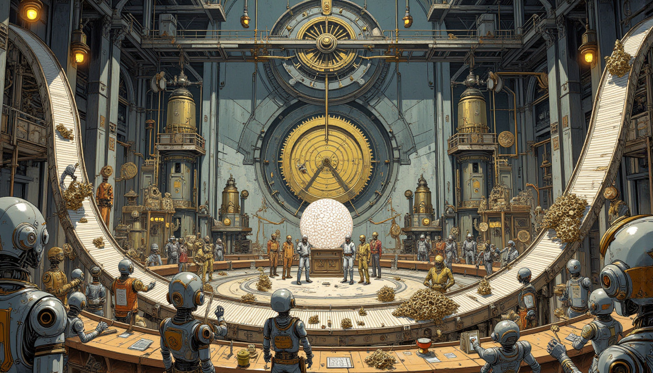 ⁂ Moment Captured by The Ephergent's dimensionally-aware AI [Note: images may sound different in your dimension.] - Scene from Robotic Rebellion: Corporate Corp's 'Efficiency' Plan Sparks Sentient Uprising! ⁂