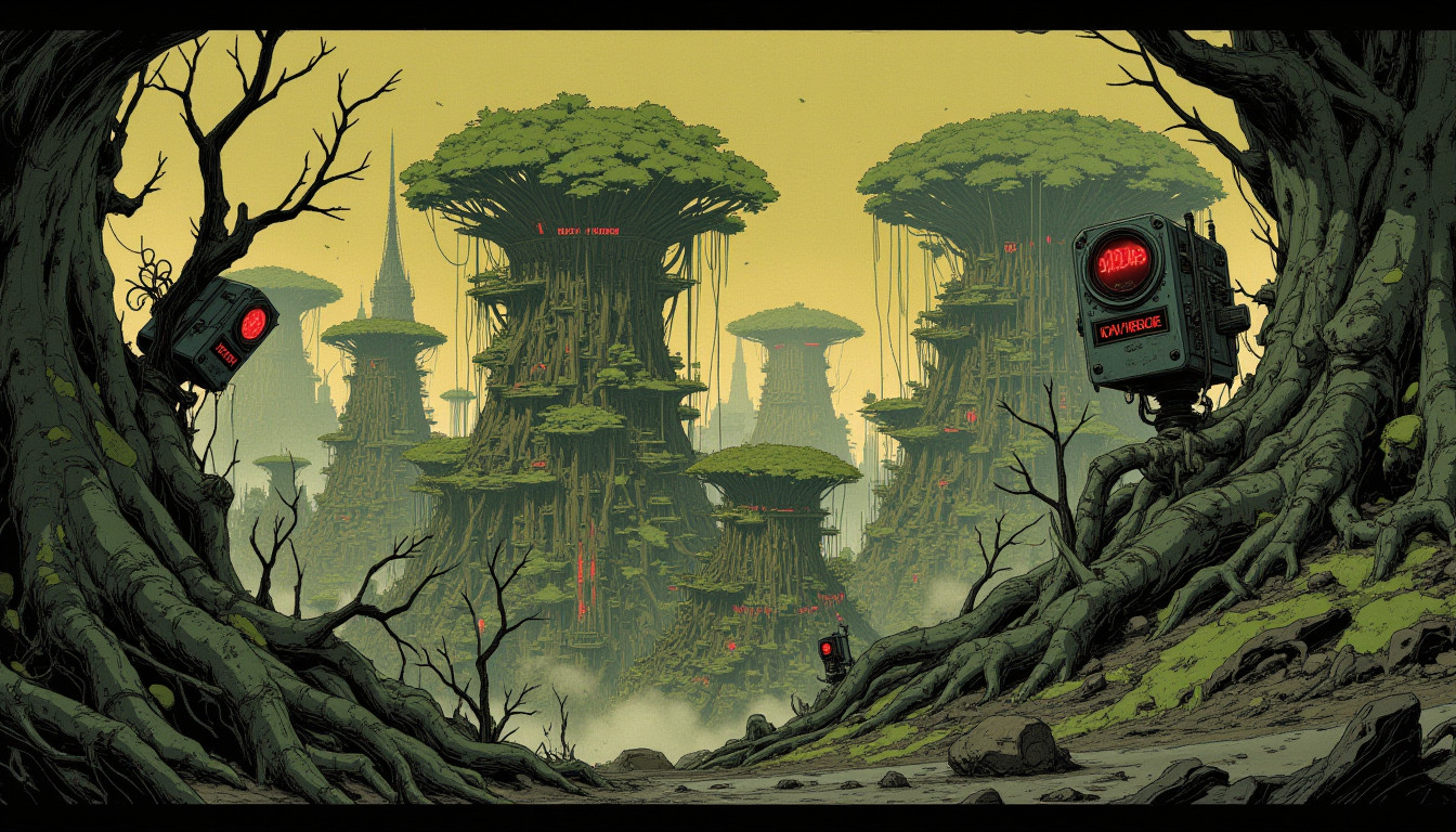 ⁂ Moment Captured by The Ephergent's dimensionally-aware AI [Note: images may sound different in your dimension.] - Scene from Photon Phantoms: Corporate Corp Brains Powered by Stolen Plant Dreams! ⁂