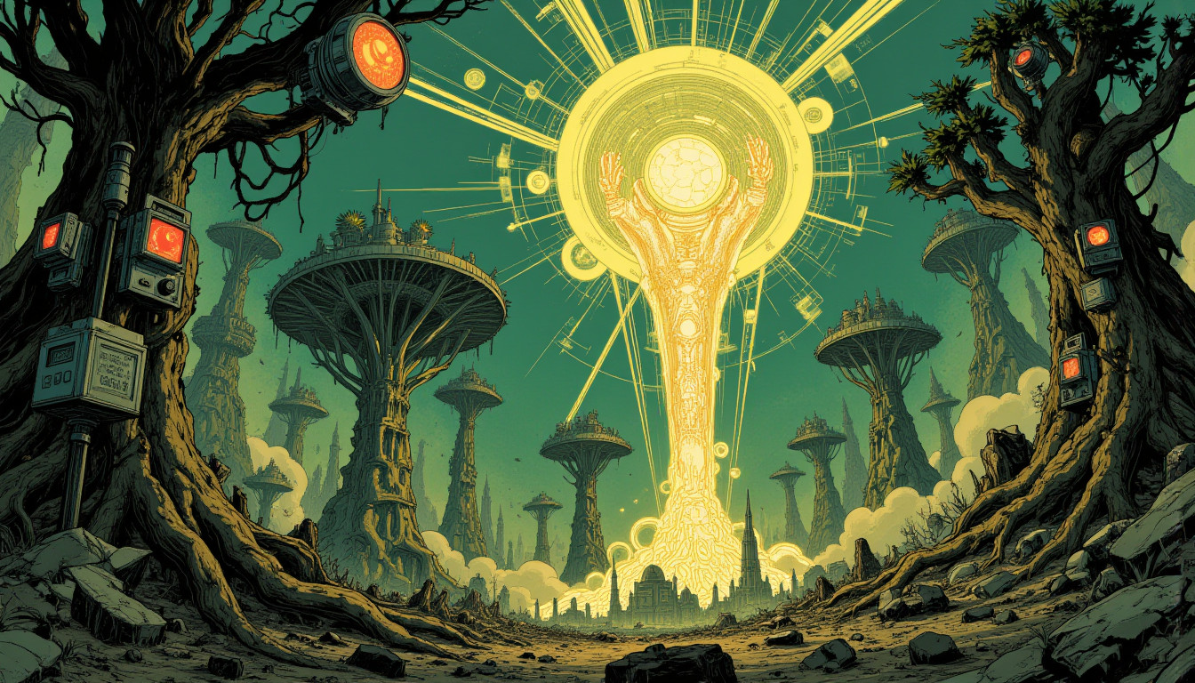 ⁂ Moment Captured by The Ephergent's dimensionally-aware AI [Note: images may sound different in your dimension.] - Scene from Photon Phantoms: Corporate Corp Brains Powered by Stolen Plant Dreams! ⁂