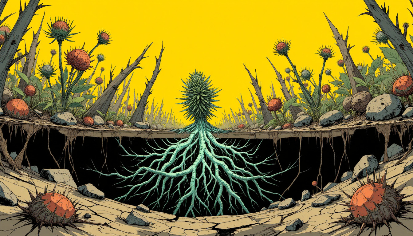 ⁂ Moment Captured by The Ephergent's dimensionally-aware AI [Note: images may sound different in your dimension.] - Scene from Rooted Ruin: Corporate Greed Turns Verdantia into Wall Street Wilt! ⁂