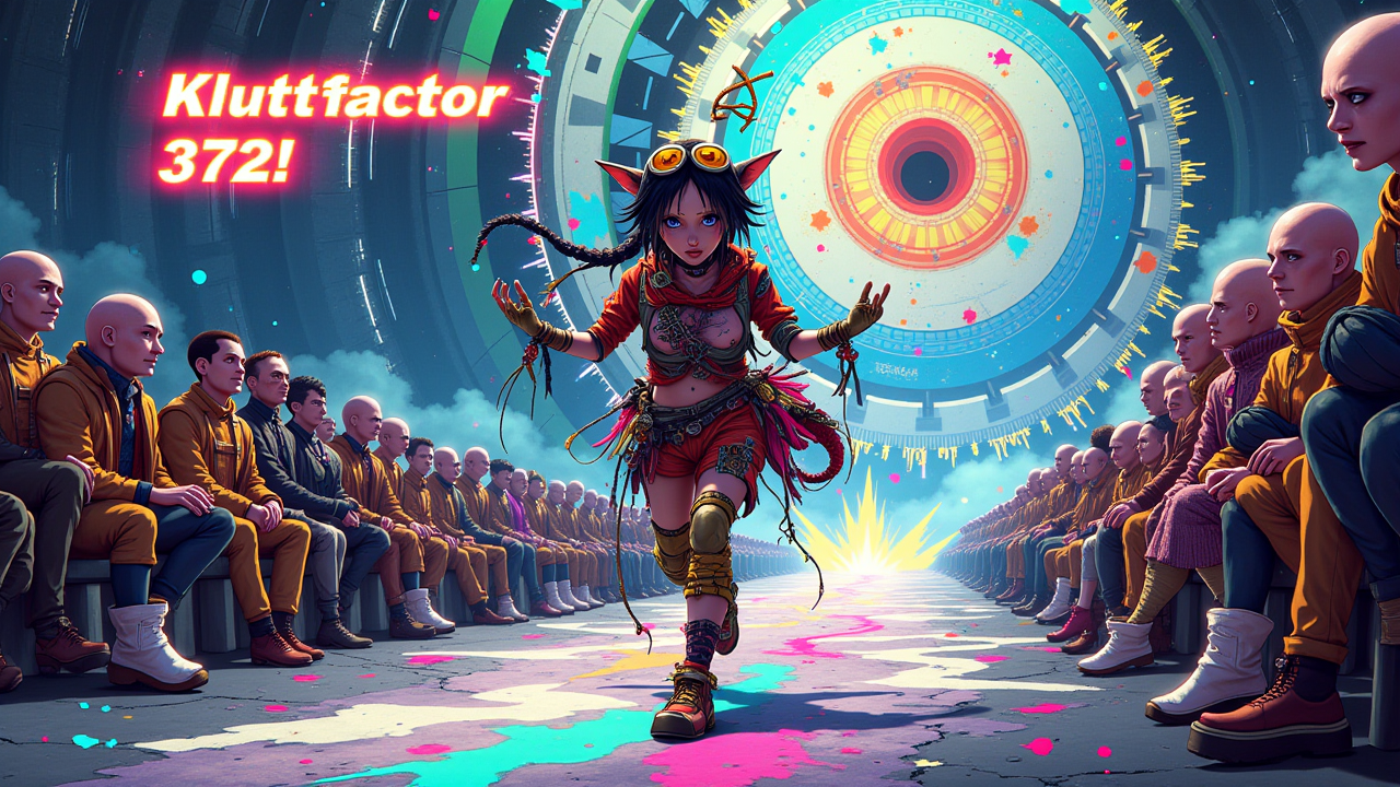 Illustration for Crystallized Laughter & Dimensional Drift: Fashion Week's Klutzfaktor Hits 372!