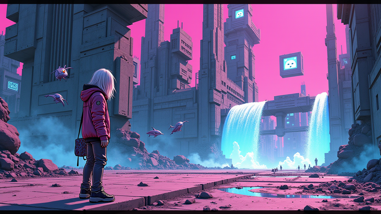 Illustration for Dial-Up Despair: Brutalist Memetics Threatens Vaporwave Vibe, Cloud Parliament Fumes!