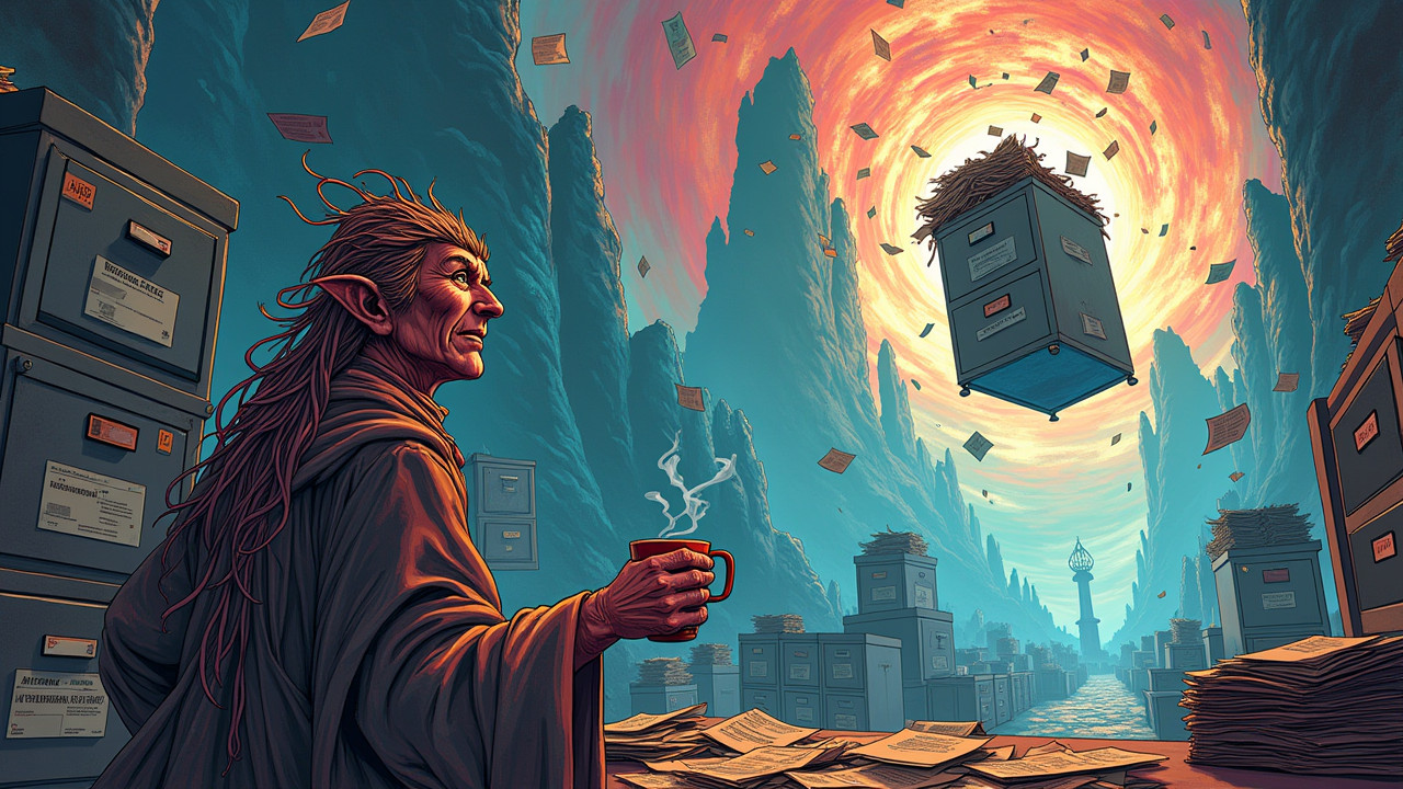 Illustration for Filing Cabinets to Sector 7: Telepathic Houseplant Plot or Just Tuesday in the Multiverse?