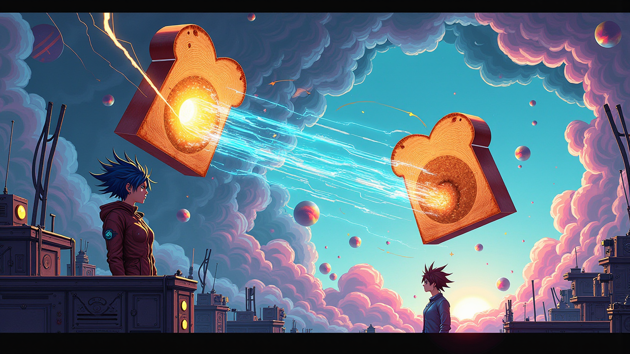 Illustration for Sentient Toast Threatens Reality: A1 Butters Up Multidimensional Crisis!