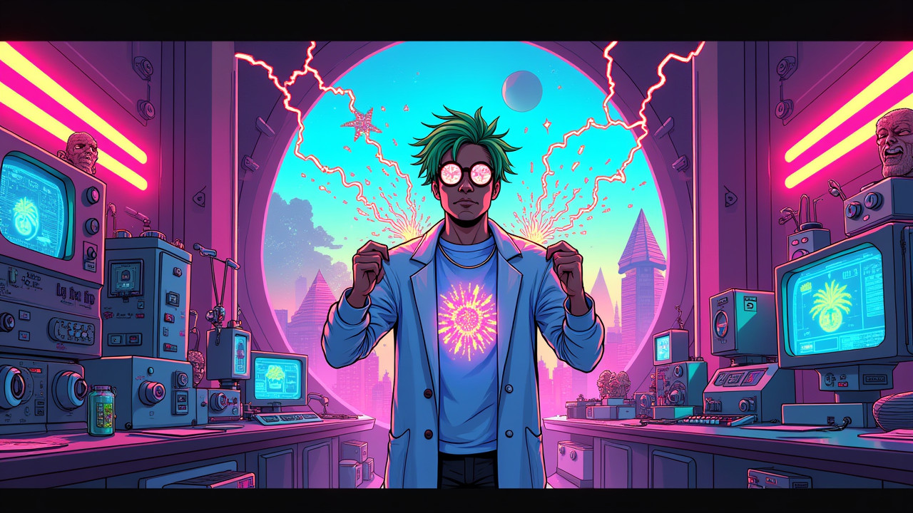 Illustration for Vaporwave Breakthrough: Scientists Discover Consciousness in Polyester Friction!