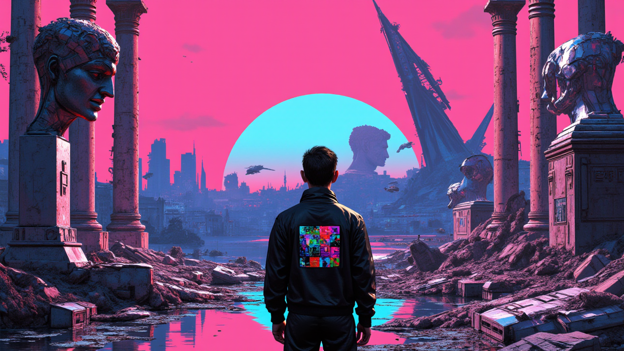 Illustration for Vaporwave's 'Brutal Nostalgia' Turns Dreamscapes into Dystopian .jpegs!