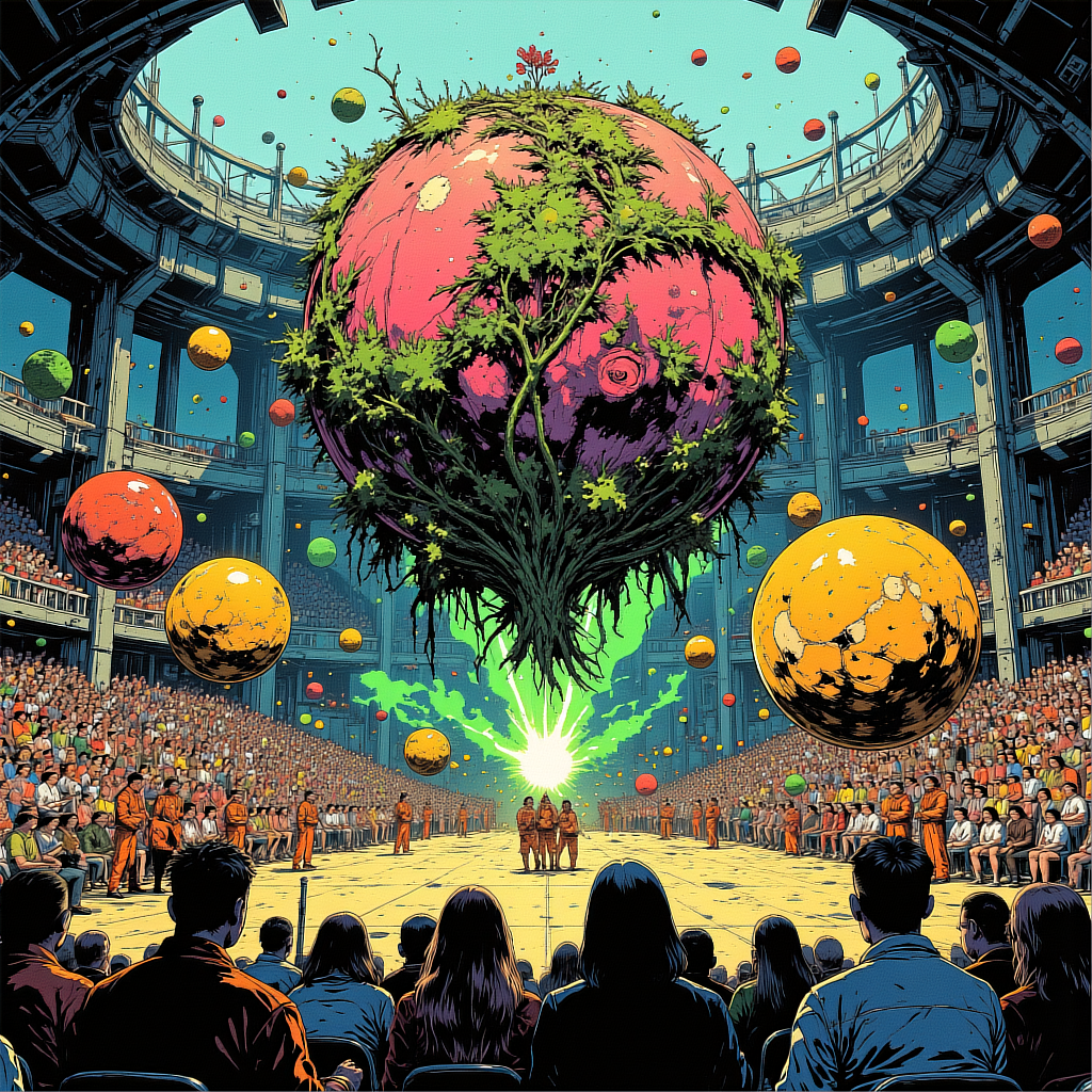 Essence of the article: Seven Hundred and Forty-Three Spherical Aggressors Detained Following Unsanctioned Orbital Displacement at the Interdimensional Horticultural Sphere Championship